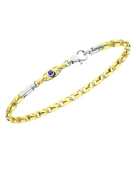 Bracelet pour homme Zancan Insignia en or bicolore avec saphir bleu
