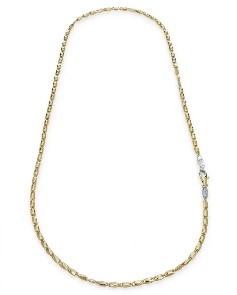Zancan Insignia Men's Necklace in Two-Tone Gold with Diamonds