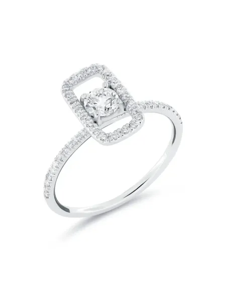 Roberta Flower Ring in White Gold and Diamonds