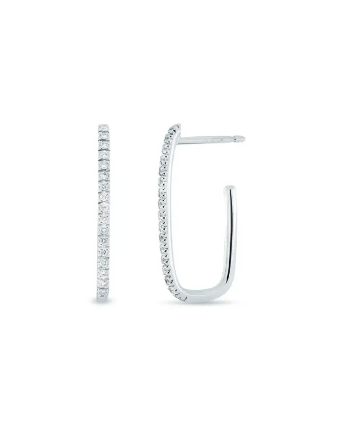 Boucles d'oreilles pendantes Roberta Arya en or blanc et diamants