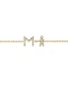 Bracciale Fiore Roberta Scrabble in Oro Giallo e Diamanti con Lettera "M" e Bimbo