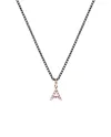 Collana Fiore Roberta Scrabble in Oro Rosa, Argento e Diamanti con Lettera "A"