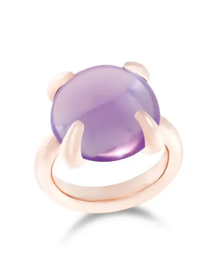 Bague Roberta Candy Flower en or rose avec améthyste