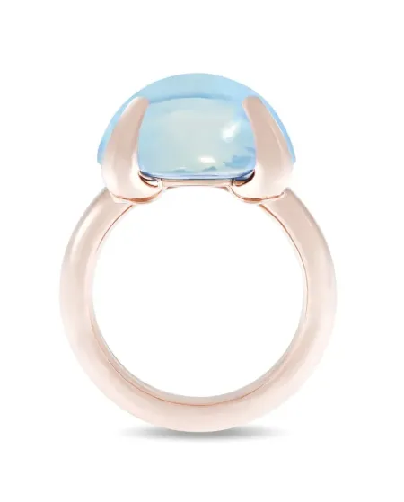 Roberta Candy Flower Ring in Rose Gold with Sky Blue Topaz