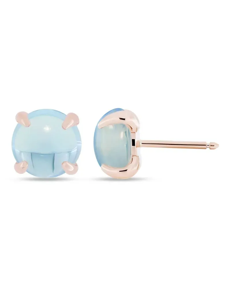 Roberta Candy Rose Gold Flower Earrings with Sky Blue Topaz