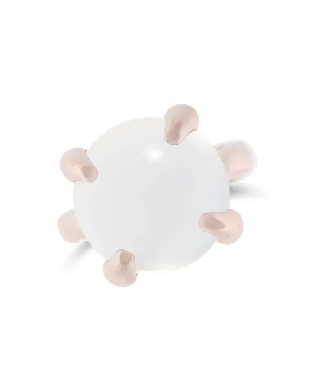Roberta Candy Rose Gold Flower Ring with White Moon