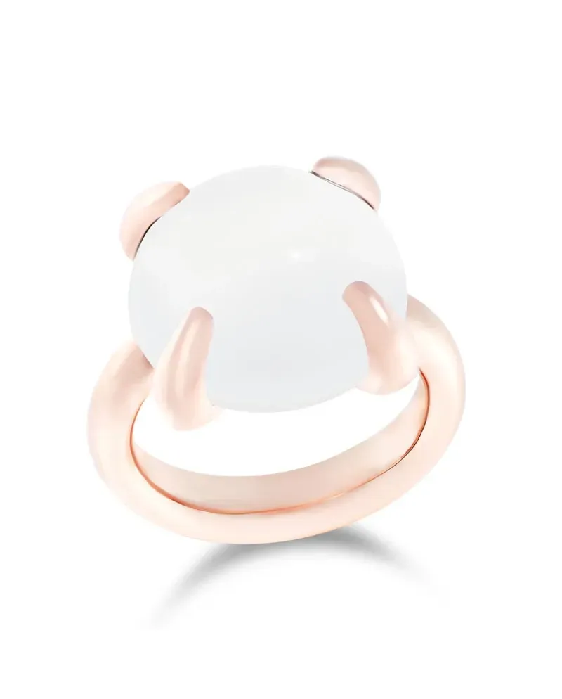 Bague Roberta Candy en or rose avec fleur et lune blanche