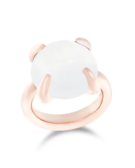 Bague Roberta Candy en or rose avec fleur et lune blanche