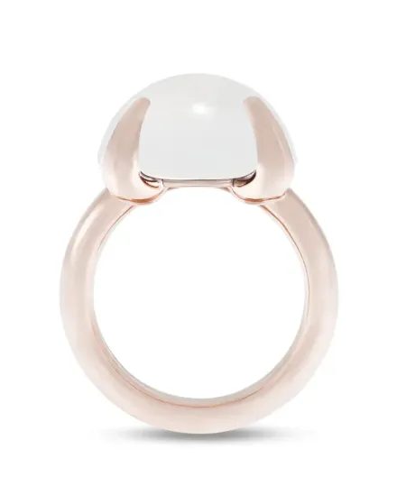Roberta Candy Rose Gold Flower Ring with White Moon