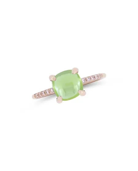 Roberta Candy Flower Ring in Rose Gold with Peridot and Diamonds