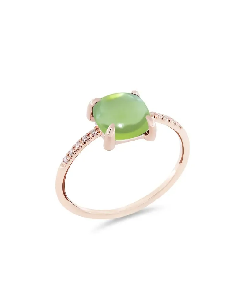 Roberta Candy Flower Ring in Rose Gold with Peridot and Diamonds