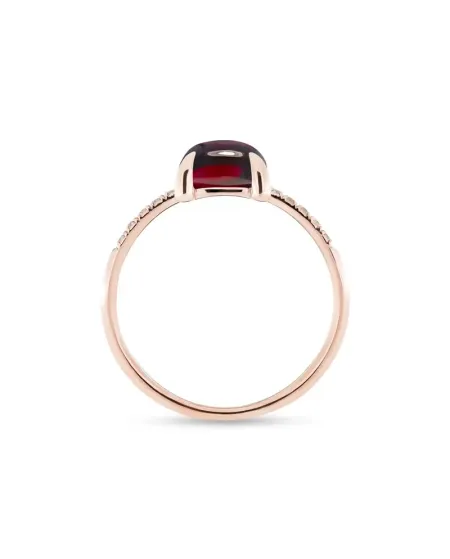 Anello Fiore Roberta Candy in Oro Rosa con Granato e Diamanti