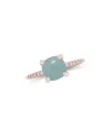 Roberta Candy Flower Ring in Rose Gold with Milky Blue Aquamarine and Diamonds