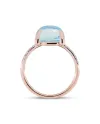 Roberta Candy Flower Ring in Rose Gold with Sky Blue Topaz and Diamonds