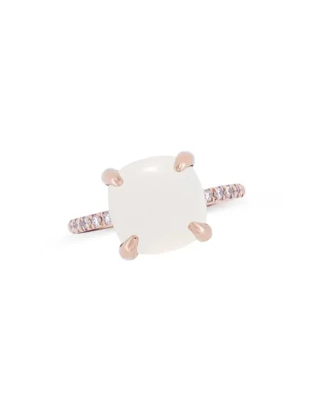 Bague Roberta Candy en or rose avec fleur, lune blanche et diamants