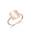 Bague Roberta Candy Flower en or rose avec quartz rose et diamants