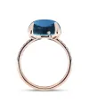 Roberta Candy Flower Ring in Rose Gold with London Blue Topaz and Diamonds