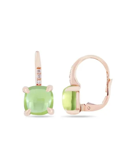 Roberta Candy Flower Earrings in Rose Gold with Peridot and Diamonds