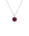 Collier Roberta Candy en or rose avec fleur, grenat et diamants
