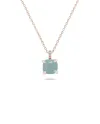 Roberta Candy Flower Necklace in Rose Gold with Milky Blue Aquamarine and Diamonds