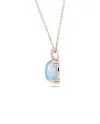 Collana Fiore Roberta Candy in Oro Rosa con Topazio Blu Sky e Diamanti