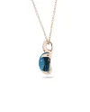 Collier Roberta Candy Flower en or rose avec topaze bleue de Londres et diamants