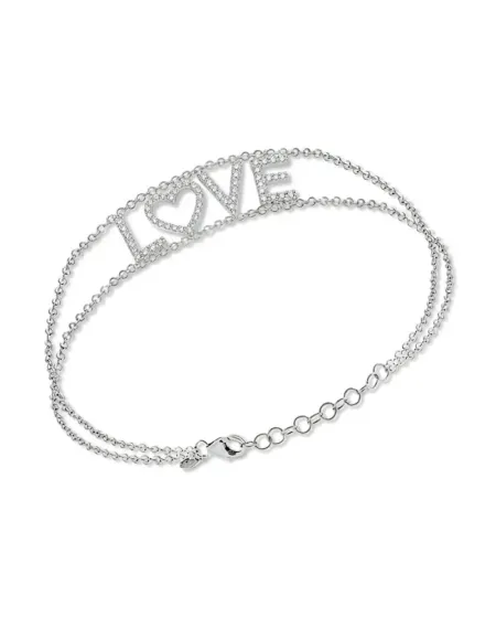 Bracciale Fiore Roberta Scrabble in Oro Bianco e Diamanti "LOVE"