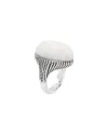 Anello Chantecler Et Voilà Capriness in Argento Invecchiato con Marmo "Acquabianca della Garfagnana"