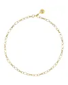 Collier Chantecler Accessories en or jaune à maillons ovales avec logo pavé de diamants
