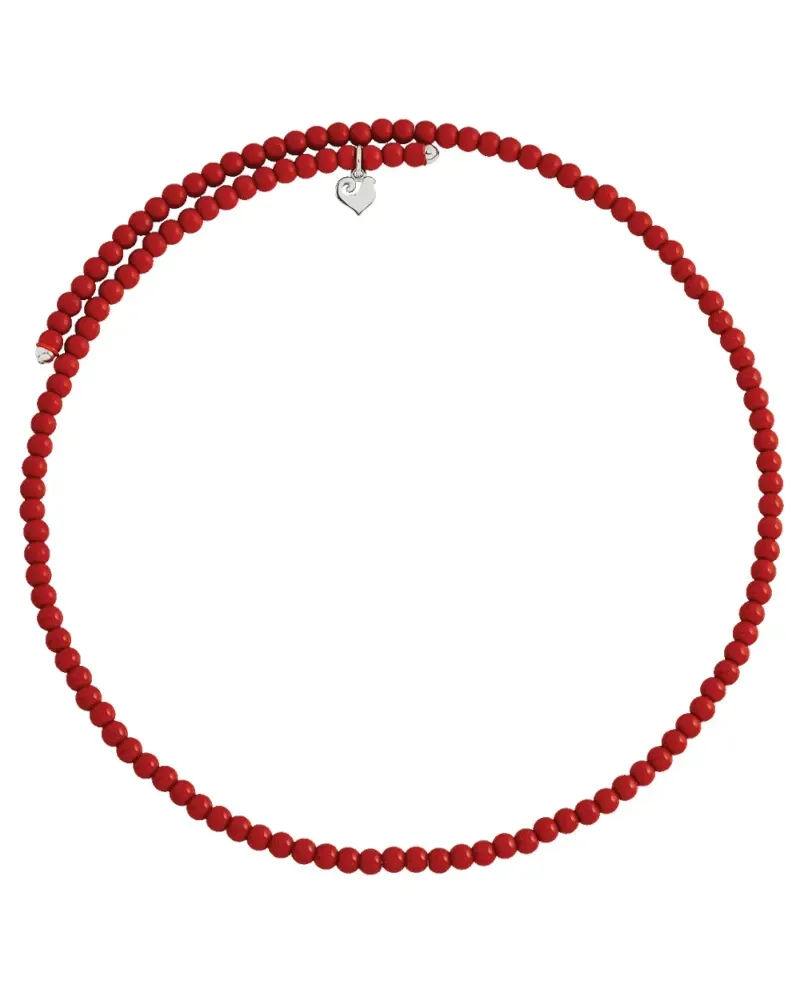 Chantecler Et Voilà Choker Necklace in Coral-Colored Bioresin and Silver