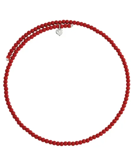 Chantecler Et Voilà Choker Necklace in Coral-Colored Bioresin and Silver