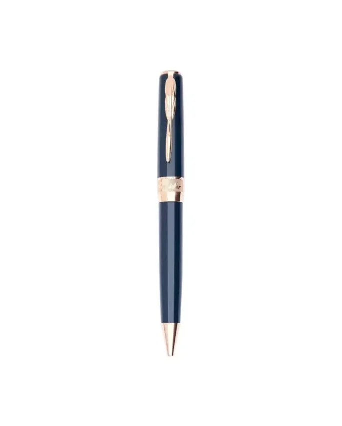 Stylo bille Pineider Classic or rose et bleu