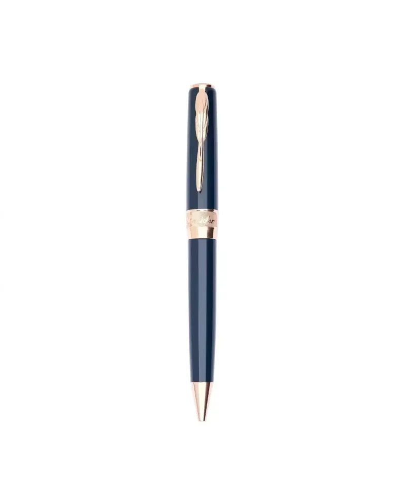Pineider Classic Rose Gold Blue Ballpoint Pen