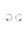 Sasa Gold & Roses Hoops Earrings in Rose Gold with Diamonds and Tanzanite