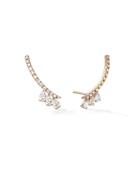 Orecchini Gold & Roses Crawler Trio de Saudade in Oro Rosa e Diamanti