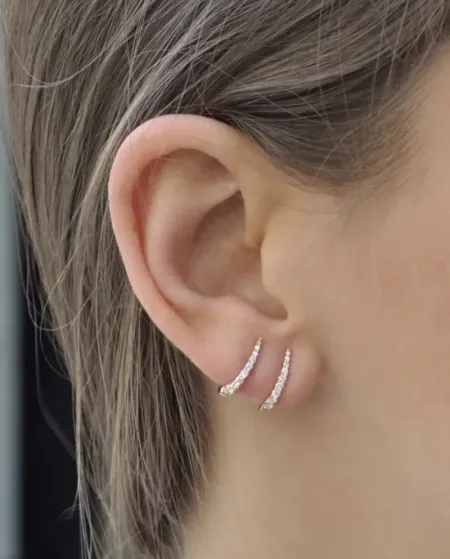 Gold & Roses Jardín de Aire Earrings in White Gold and Diamonds