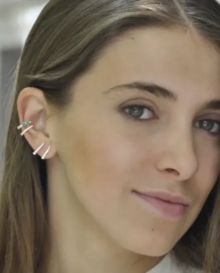 Gold & Roses Jardín de Aire Earrings in White Gold and Diamonds