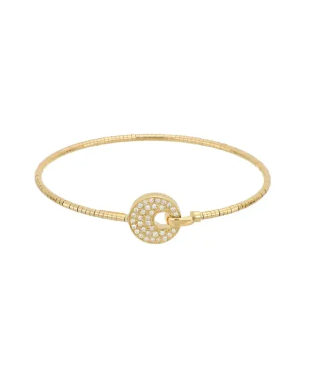 Bracelet rigide Tavanti Giove en or jaune avec pavé de diamants
