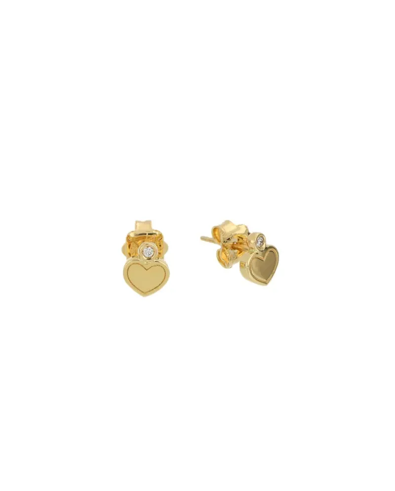Boucles d'oreilles cœur Tavanti Brio en or jaune et diamants