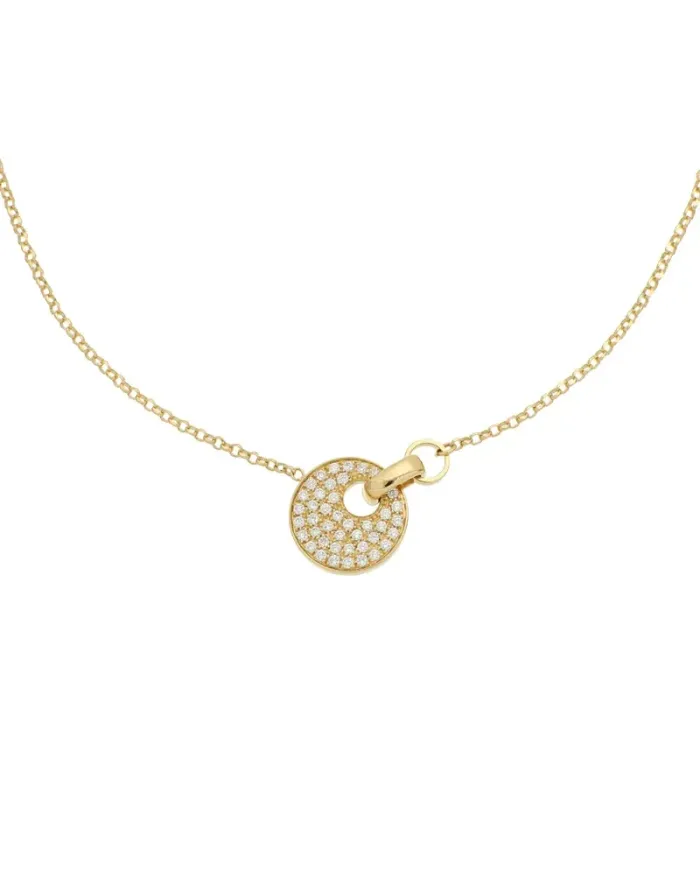 Tavanti Giove Necklace in Yellow Gold with Diamond Pavé