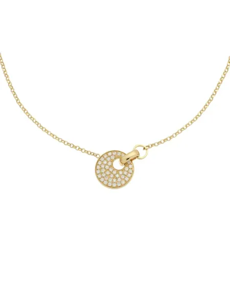 Tavanti Giove Necklace in Yellow Gold with Diamond Pavé