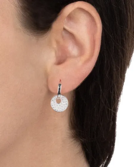 Tavanti Giove White Gold Drop Earrings with Diamond Pavé
