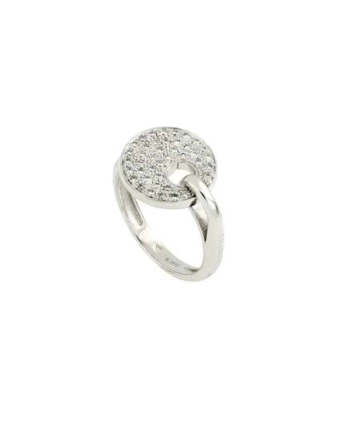Anello Tavanti Giove in Oro Bianco con Pavé di Diamanti