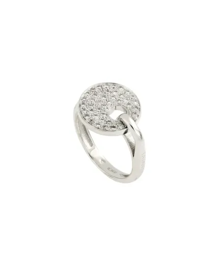 Anello Tavanti Giove in Oro Bianco con Pavé di Diamanti