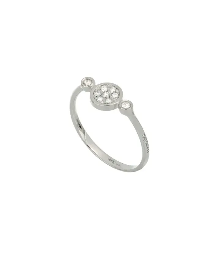 Anello Tavanti Brio Cerchio in Oro Bianco con Pavé di Diamanti