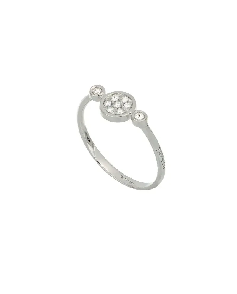 Bague Tavanti Brio Circle en or blanc sertie de diamants pavés
