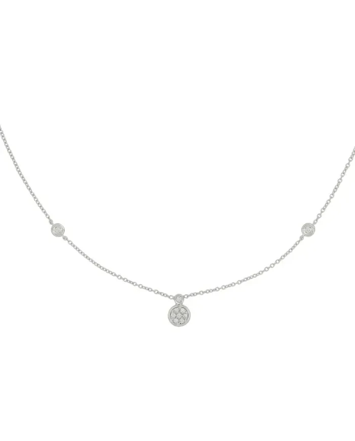Collana Tavanti Brio Cerchio in Oro Bianco con Pavé di Diamanti