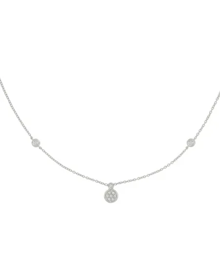 Collana Tavanti Brio Cerchio in Oro Bianco con Pavé di Diamanti