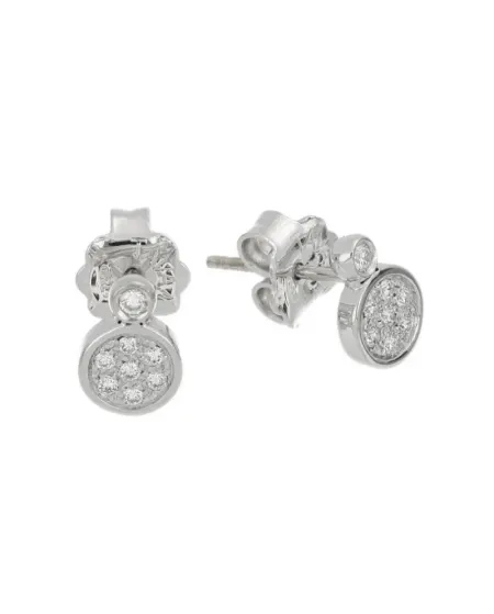 Boucles d'oreilles créoles Tavanti Brio en or blanc serties de diamants pavés