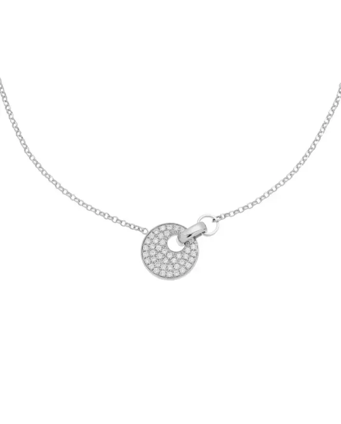 Collana Tavanti Giove in Oro Bianco con Pavé di Diamanti